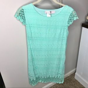 Seafoam eyelet dress